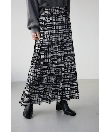 グラフィックチェックフレアスカート