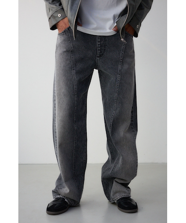 切替ワイドデニム