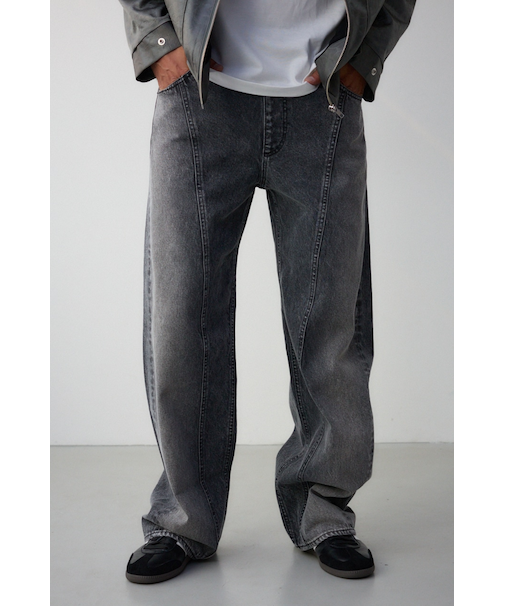 切替ワイドデニム