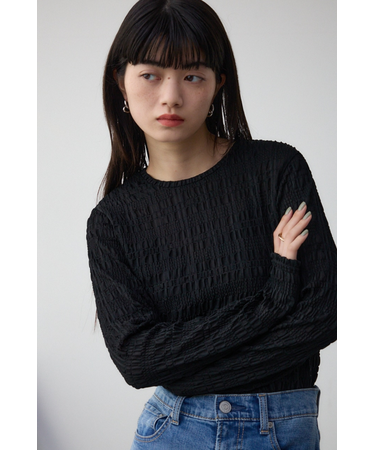 カットレース長袖カットソー