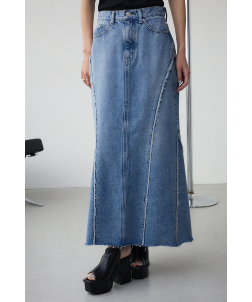 AZUL DENIM フリンジ切替デニムスカート｜アズールバイマウジー