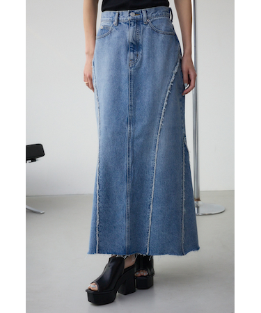AZUL DENIM フリンジ切替デニムスカート