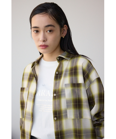 オンブレチェックライトシャツ