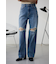 AZUL DENIM ダメージワイドデニム