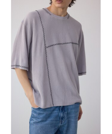 ブランケットステッチリラックスニット