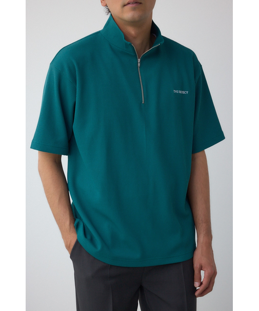 ワッフルハーフジッププルオーバー