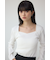 ダイヤネック長袖リブトップス