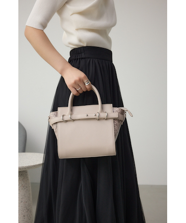 ベルトデザイントラペイズドバッグ