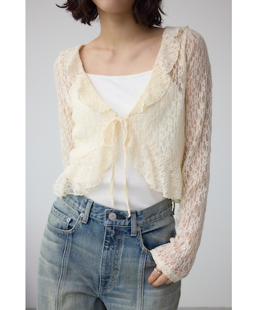 レースフリルカーディガン