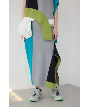 【PLUS】パネルドレープマーメイドスカート