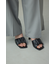 【堀田茜さん着用アイテム】ギャザーストラップスクエアトゥサンダル