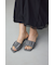 【堀田茜さん着用アイテム】ギャザーストラップスクエアトゥサンダル