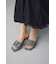 【堀田茜さん着用アイテム】ギャザーストラップスクエアトゥサンダル