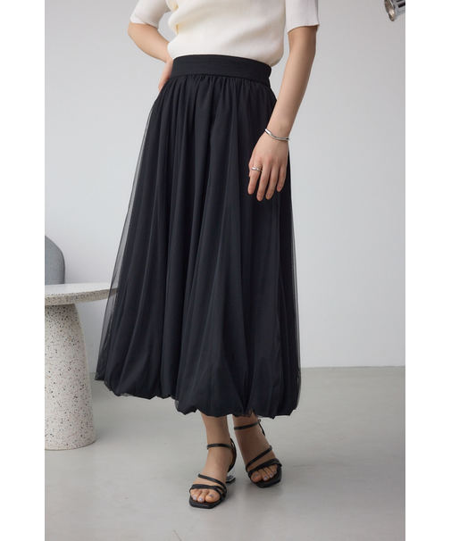 チュールレイヤードバルーンスカート