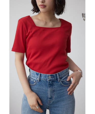 2WAYドライタッチリブトップス