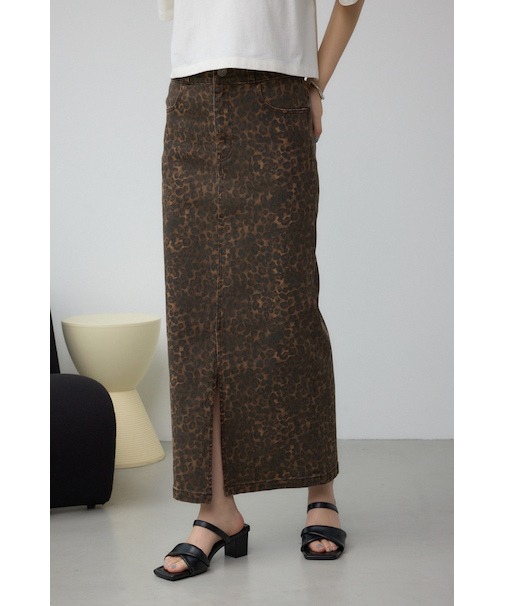 AZUL DENIM レオパードハイウエストスカート