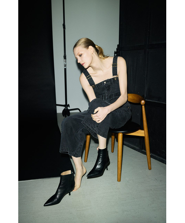 【PLUS】オーバーウエスト2WAYデニムサロペット