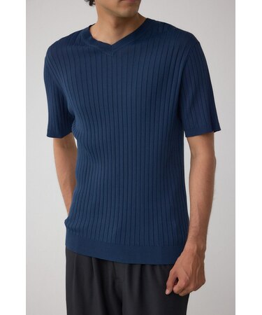 リブVネックニット