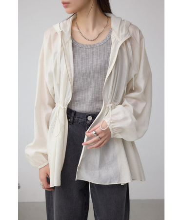 シアーミドル丈ドロストブルゾン