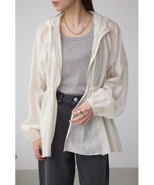 シアーミドル丈ドロストブルゾン