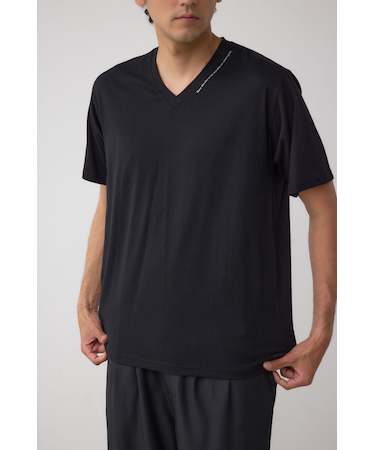 AZコットン VネックロゴTシャツ