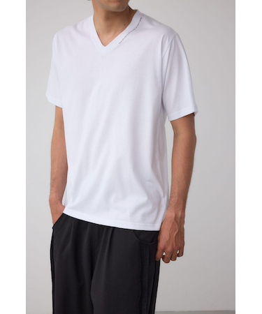 AZコットン VネックロゴTシャツ