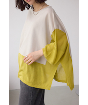 バイカラーワイドルーズニット