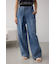AZUL DENIM フロントタックワイドデニム