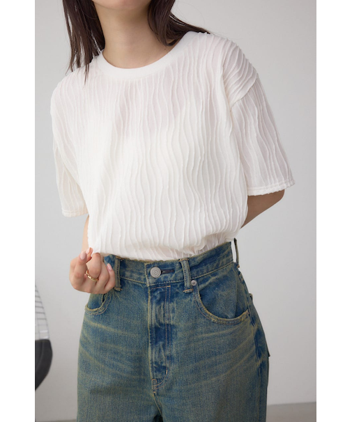 ソリッドテクスチャーカットトップス