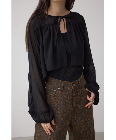 【堀田茜さん着用アイテム】ボリュームギャザーショートボレロ