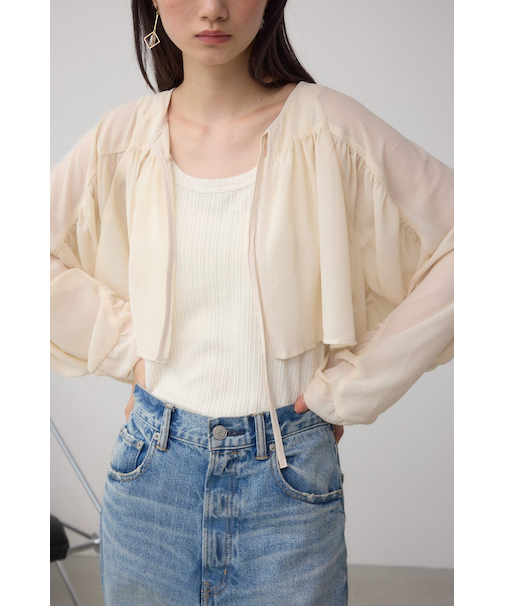 【堀田茜さん着用アイテム】ボリュームギャザーショートボレロ