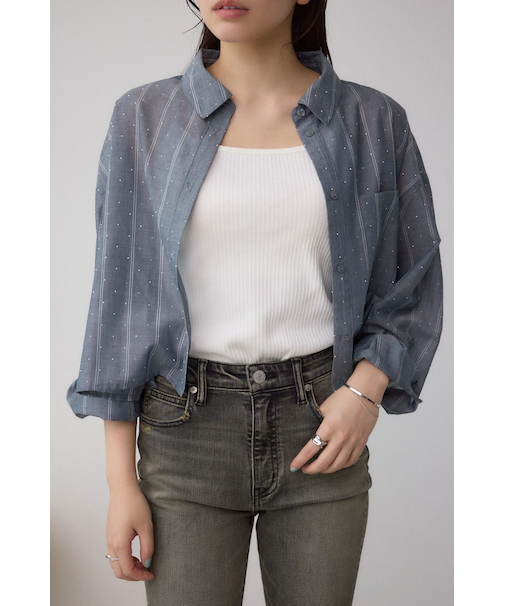 ラインストーンシャツ