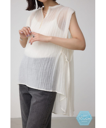 C/T冷感 サイドベルトブラウス