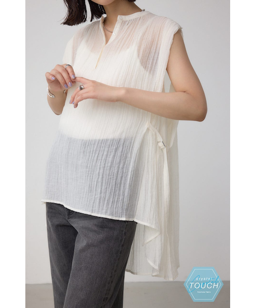 C/T冷感 サイドベルトブラウス