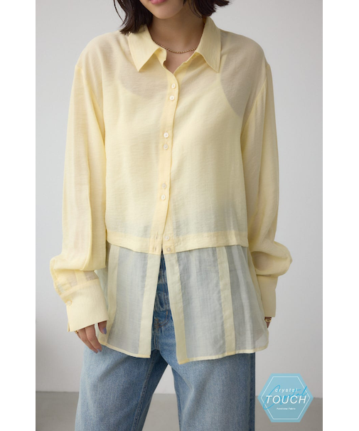 C／T冷感 切替シアーデザインシャツ