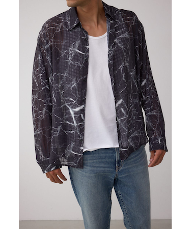 シアーマーブル総柄シャツ