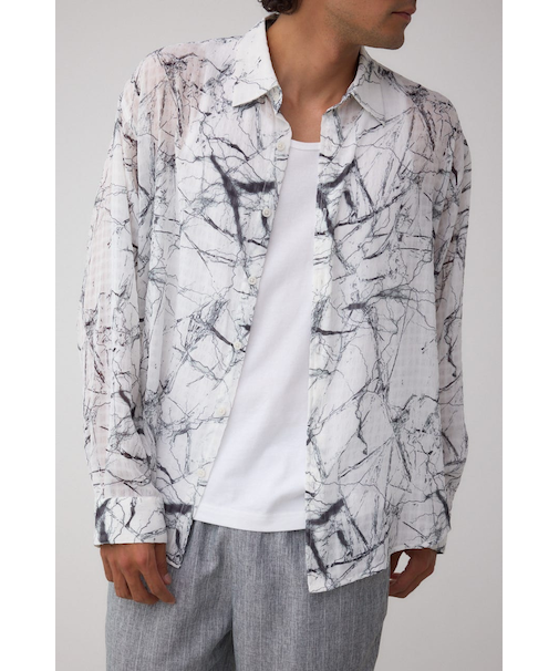 シアーマーブル総柄シャツ