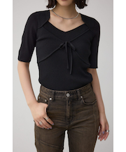 ビスチェレイヤードデザインニット