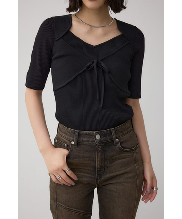 ビスチェレイヤードデザインニット