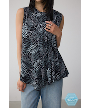 C／T冷感アシメギャザートップス