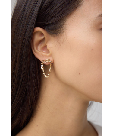 ロゴチェーンピアス
