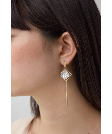 クリアメタルアシンメトリーピアス