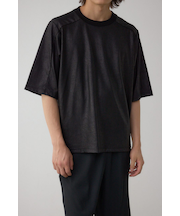レザーライク半袖Tシャツ
