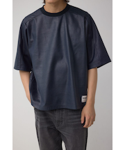 レザーライク半袖Tシャツ