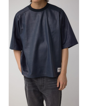 レザーライク半袖Tシャツ