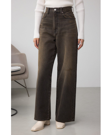 AZUL DENIM オーバーダイワイドストレート