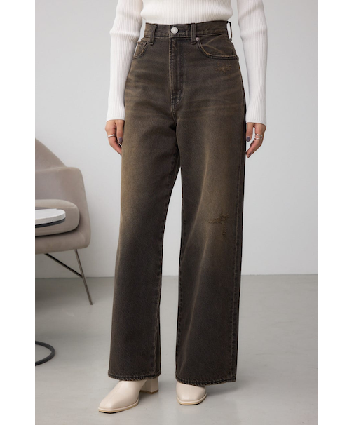 AZUL DENIM オーバーダイワイドストレート