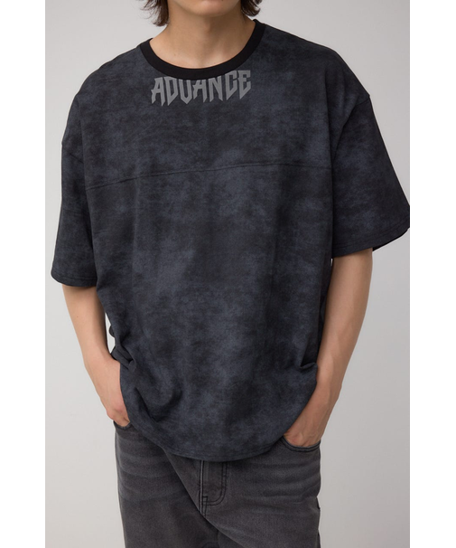 ムラ柄ロゴプリントTシャツ