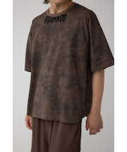 ムラ柄ロゴプリントTシャツ