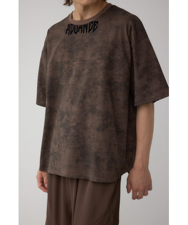 ムラ柄ロゴプリントTシャツ